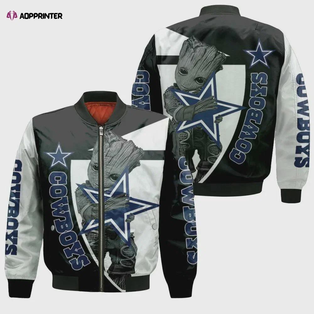 Groot hug dallas cowboys pattern bomber jacket Bomber Jacket