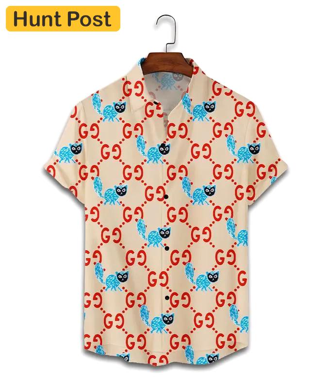 Gucci animal pattern luxury brand premium fashion hawaii shirt for men 17 hawaii shirt Hawaii Shirt Shorts & Flip Flops