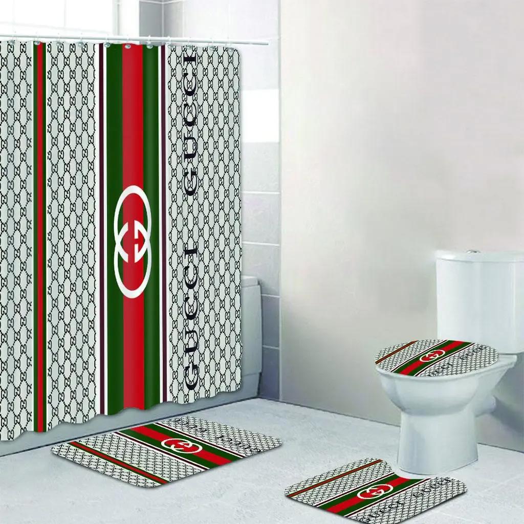 Gucci bathroom set bath mat hypebeast luxury fashion brand home decor Bathroom Set