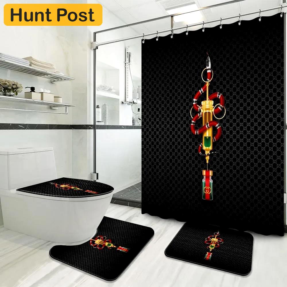 Gucci bathroom set luxury fashion brand home decor hypebeast bath mat Bathroom Set