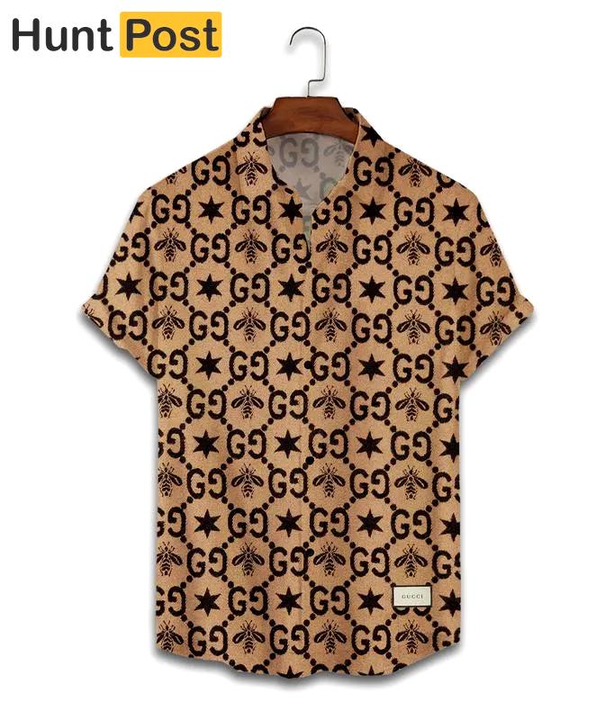 Gucci bee luxury brand premium fashion hawaii shirt for men 18 Hawaii Shirt