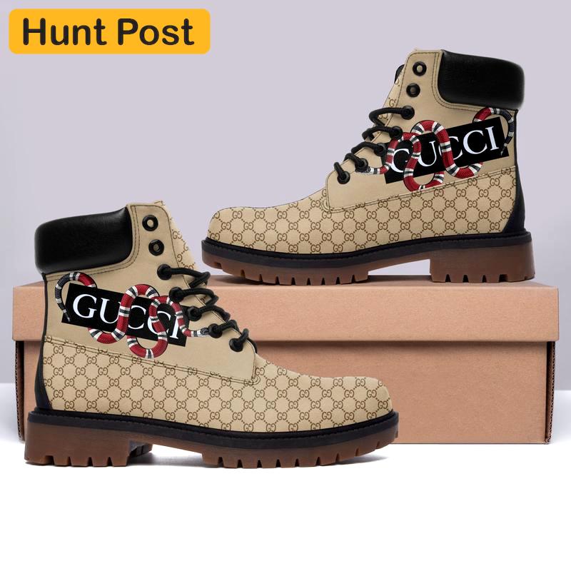 Gucci brown snake timberland boots form timboots shoes hot 2023 gifts for men women 2 Timboots Shoes