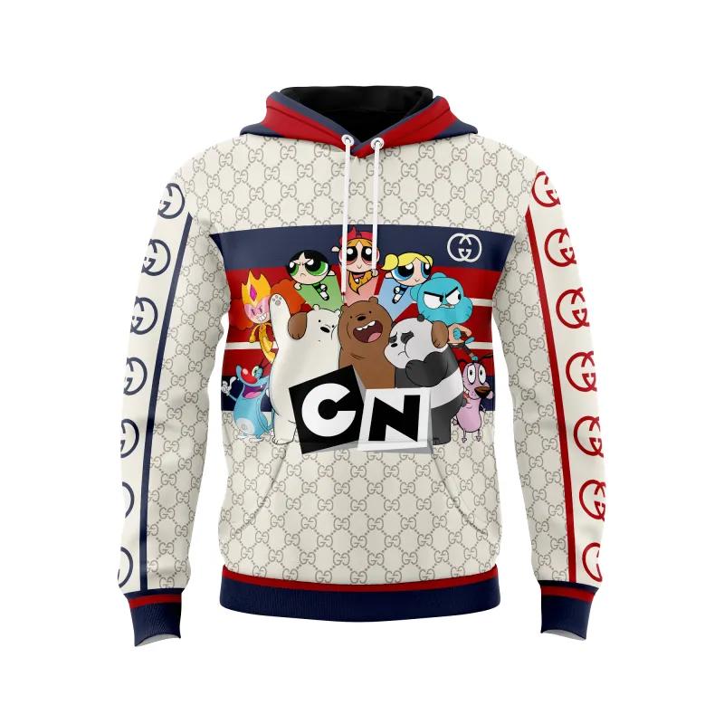 Gucci cartoon network unisex hoodie outfit for men women luxury brand clothing special gift Hoodie 3D