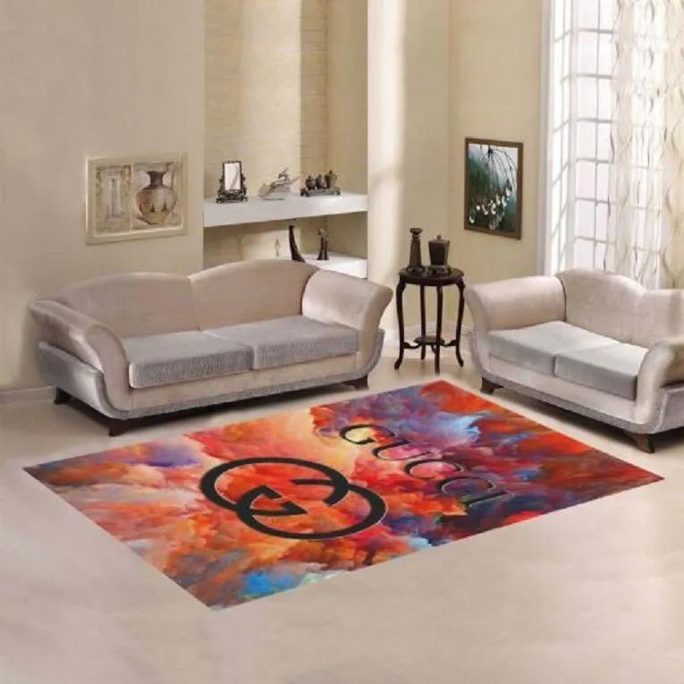 Gucci cloudy logo type 1008. Upgrade Your Living Room with Luxury Home Decor: Area Carpets, Floor Decor, Door Mats, and Hot Gift Items with style a High-End Fashion Brand Rectangle Rug