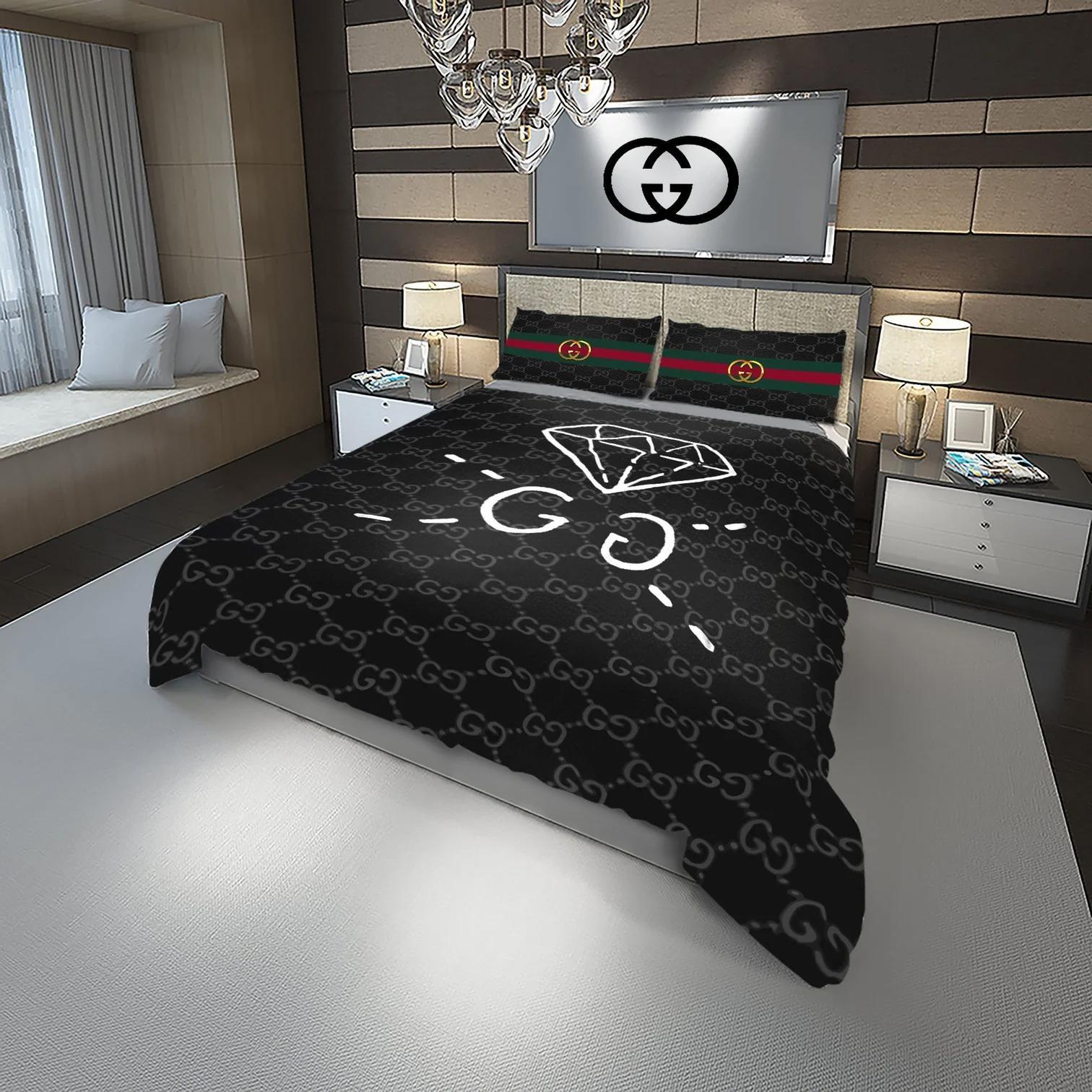 Gucci diamond logo type 285 Bedding Sets premium fashion brand duvet blankets sheets bedclothes luxury ideas covers hyperbeast Bedroom home decor bedspread bed linen