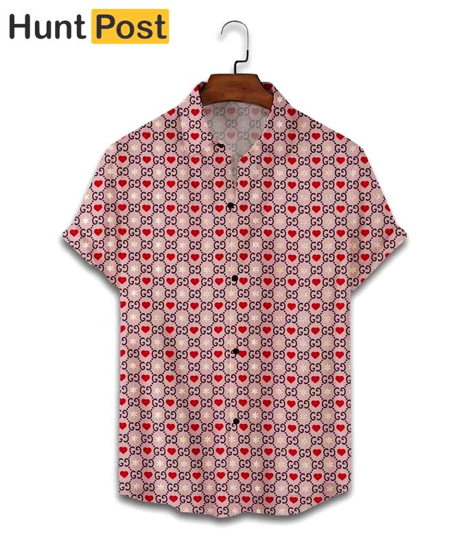 Gucci heart luxury brand fashion hawaii shirt for men 2 Hawaii Shirt