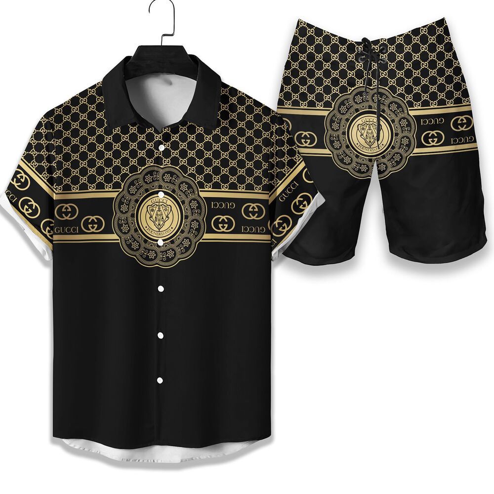 Gucci luxury hawaiian shirt short set Hawaii Shirt Shorts & Flip Flops