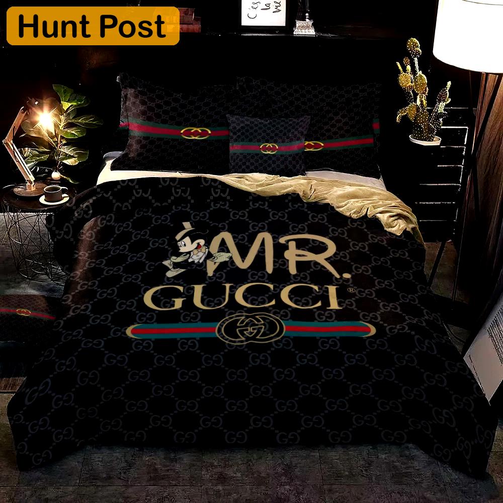 Gucci mr mickey fashion logo luxury brand premium bedding sets,bed sets, bedroom sets, comforter sets, duvet cover, bedspread Bedding Sets