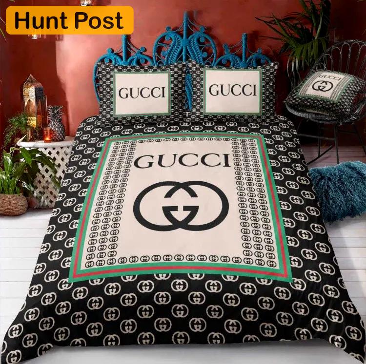 Gucci new luxury fashion brand bedding sets bedspread duvet cover set best luxury bed sets gift thankgivings and christmas Bedding Sets