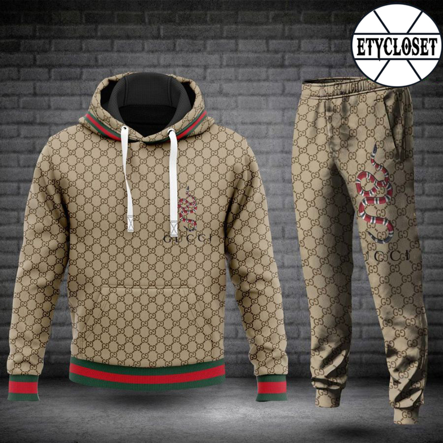 Gucci snake hoodie sweatpants pants hot 2023 luxury brand clothing clothes outfit for men 32 Hoodie Long Pants 3D Set