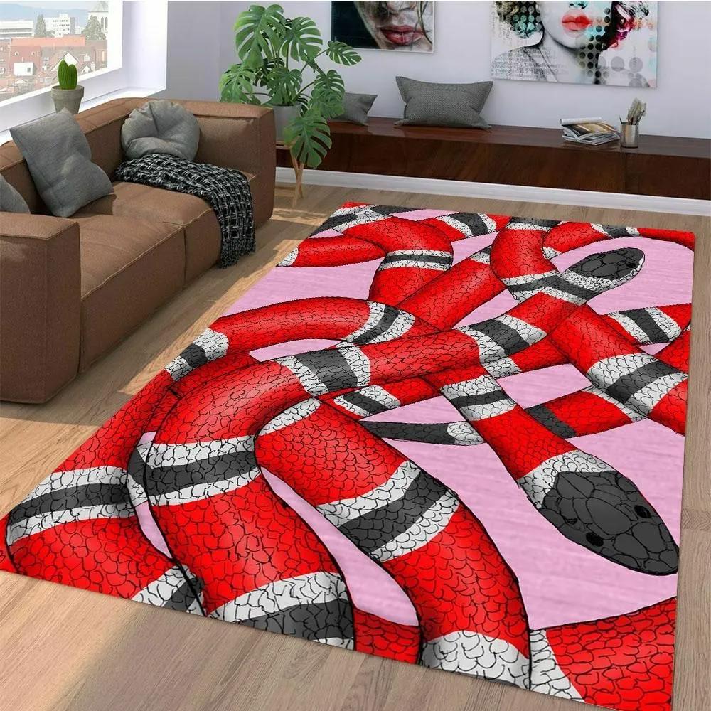 Gucci snake logo type 932. Upgrade Your Living Room with Luxury Home Decor: Area Carpets, Floor Decor, Door Mats, and Hot Gift Items with style a High-End Fashion Brand Rectangle Rug