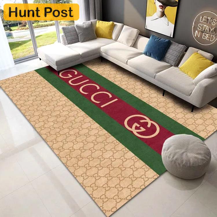 Gucci stripe logo type 916. Upgrade Your Living Room with Luxury Home Decor: Area Carpets, Floor Decor, Door Mats, and Hot Gift Items with style a High-End Fashion Brand Rectangle Rug