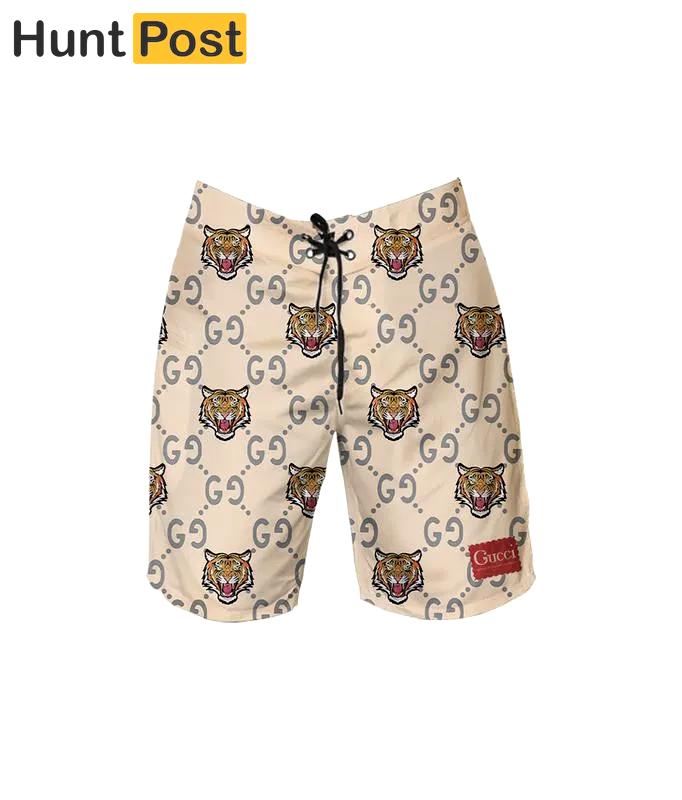 Gucci tiger cream luxury brand fashion shorts for men luxury summer outfit trending 2023 92 Shorts For Ment