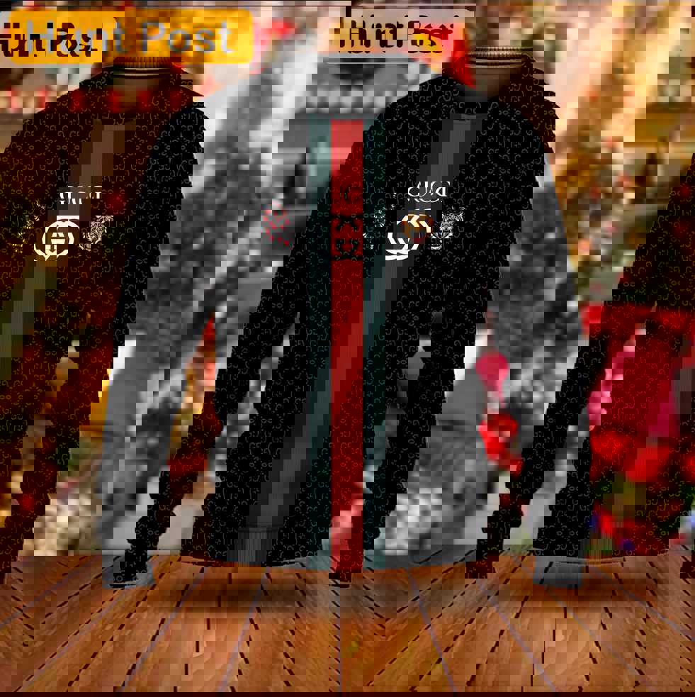 Gucci tiger & snake luxury ugly christmas sweater ucs1015 Christmas Ugly Sweater