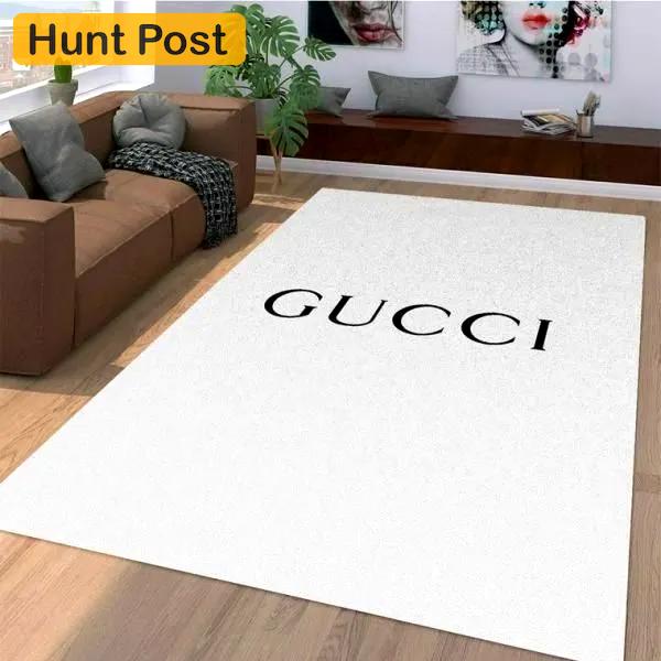 Gucci white logo type 896. Upgrade Your Living Room with Luxury Home Decor: Area Carpets, Floor Decor, Door Mats, and Hot Gift Items with style a High-End Fashion Brand Rectangle Rug