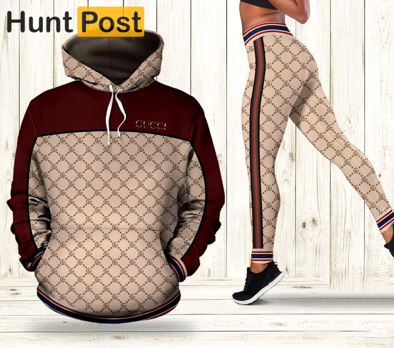 Gucci wine red 3d all over print hoodie leggings set gucci gift 177 hcst 25 Hoodie Leggings Set