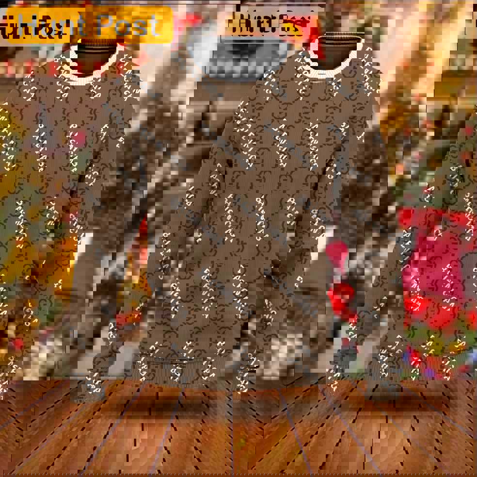 Gucci x balenciaga luxury ugly christmas sweater  hot 2024 style 498 Christmas Ugly Sweater