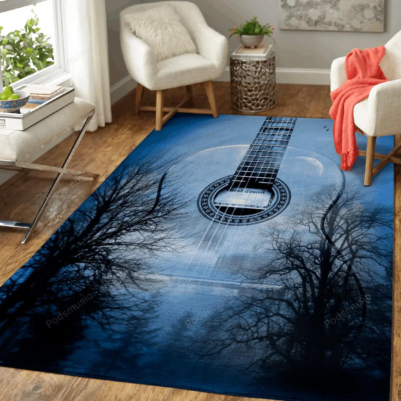 Guitar mystical music art for fans area rug living room carpet rug regtangle carpet floor decor home decor Rectangle Rug