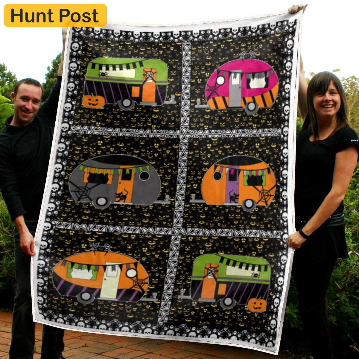 Halloween decorations camping halloween car fleece blanket – quilt blanket Quilt Blanket