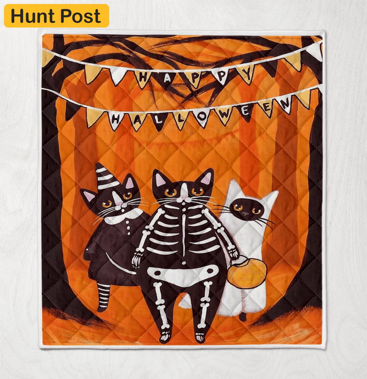 Halloween decorations halloween cat costume quilt blanket wq2609400 Quilt Blanket