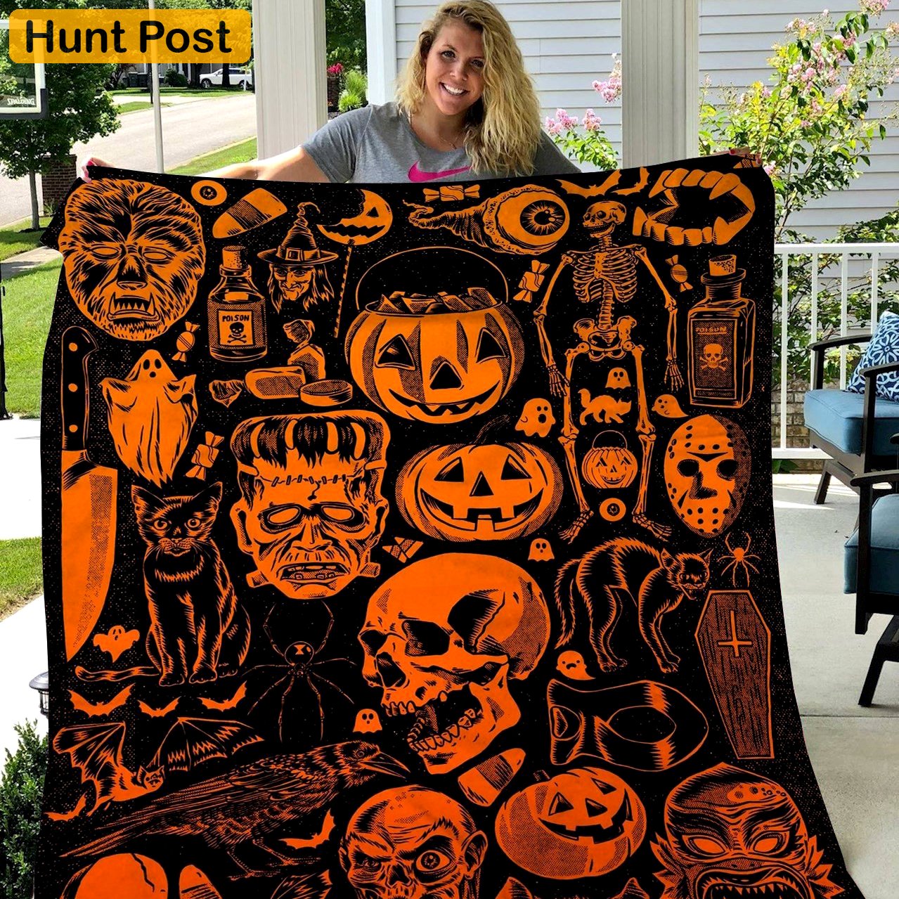 Halloween decorations halloween pumpkin and skull gift fleece blanket – quilt blanket fleece blanket, blanket sofa bed, 3d blanket Quilt Blanket