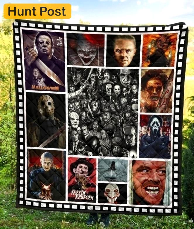 Halloween decorations horror movies characters halloween fan gift idea quilt blanket Quilt Blanket