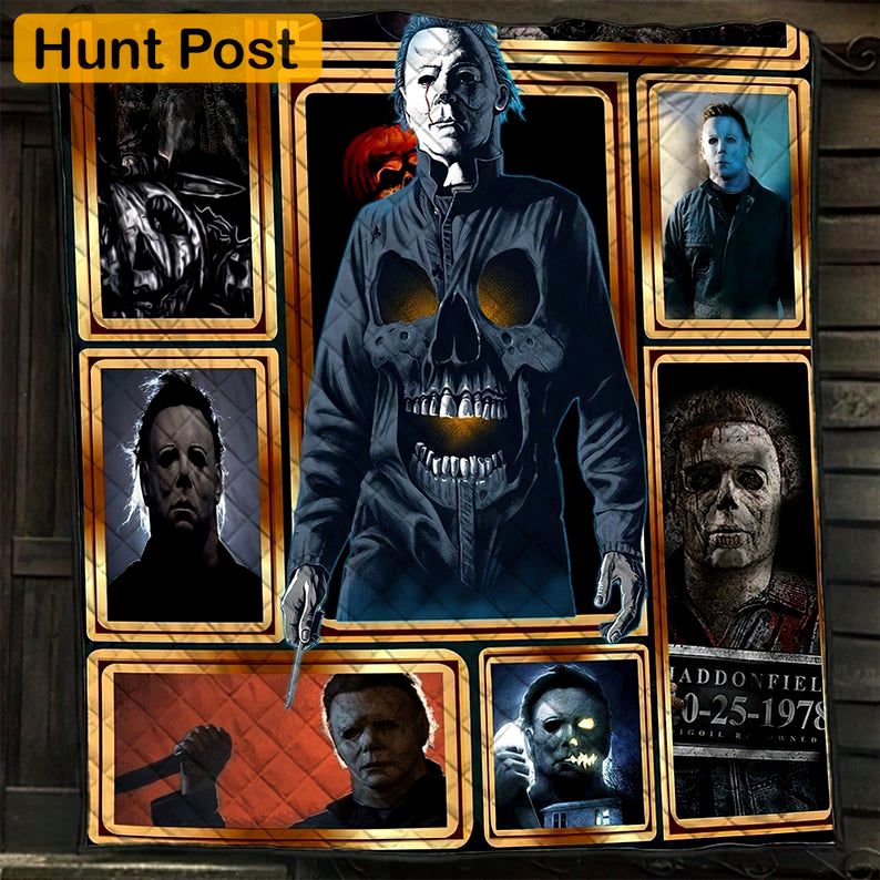 Halloween decorations horror squad horror halloween characters fan gift idea quilt blanket Quilt Blanket