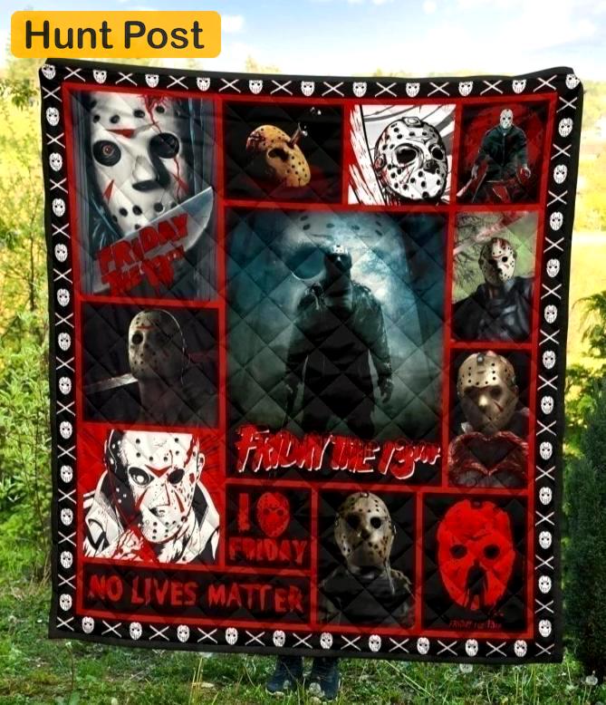 Halloween decorations jason voorhees friday 13th halloween quilt blanket Quilt Blanket