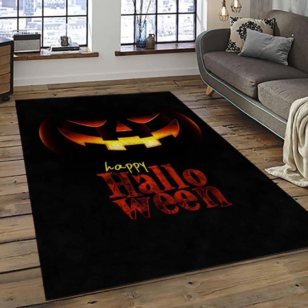 Halloween style pumpkin autumn retangle carpet area rug home decor halloween gift hal77 Rectangle Rug