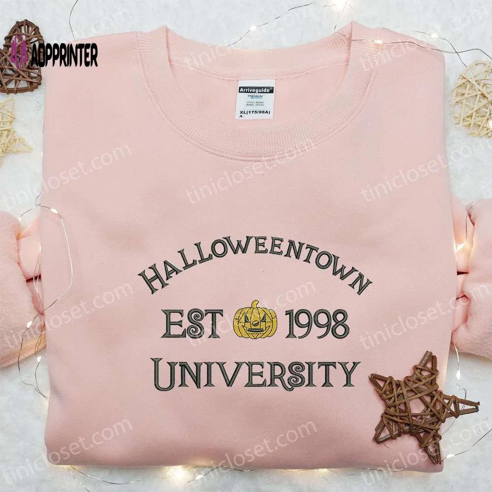 Halloweentown university est 1998 embroidered shirt: vintage halloween gift for halloween lovers Embroidered Shirt