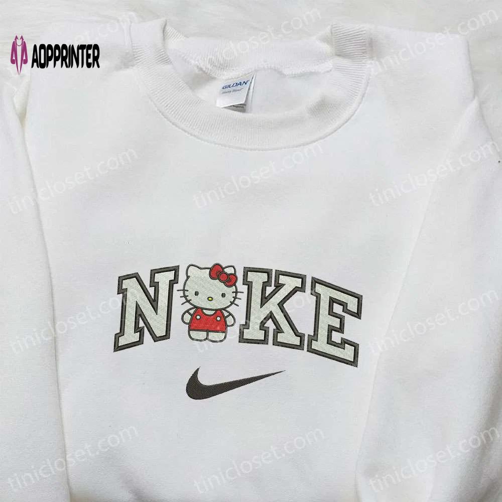 Hello kitty x nike cartoon embroidered sweatshirt: cute & stylish hello kitty & nike inspired shirt Embroidered Shirt