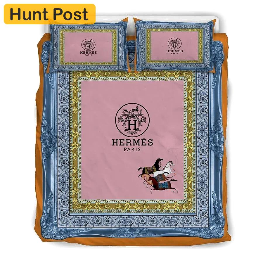 Hermes luxury french fashion bedding sets duvet cover bedroom sets bedset bedlinen best luxury bed sets gift thankgivings and christmas Bedding Sets