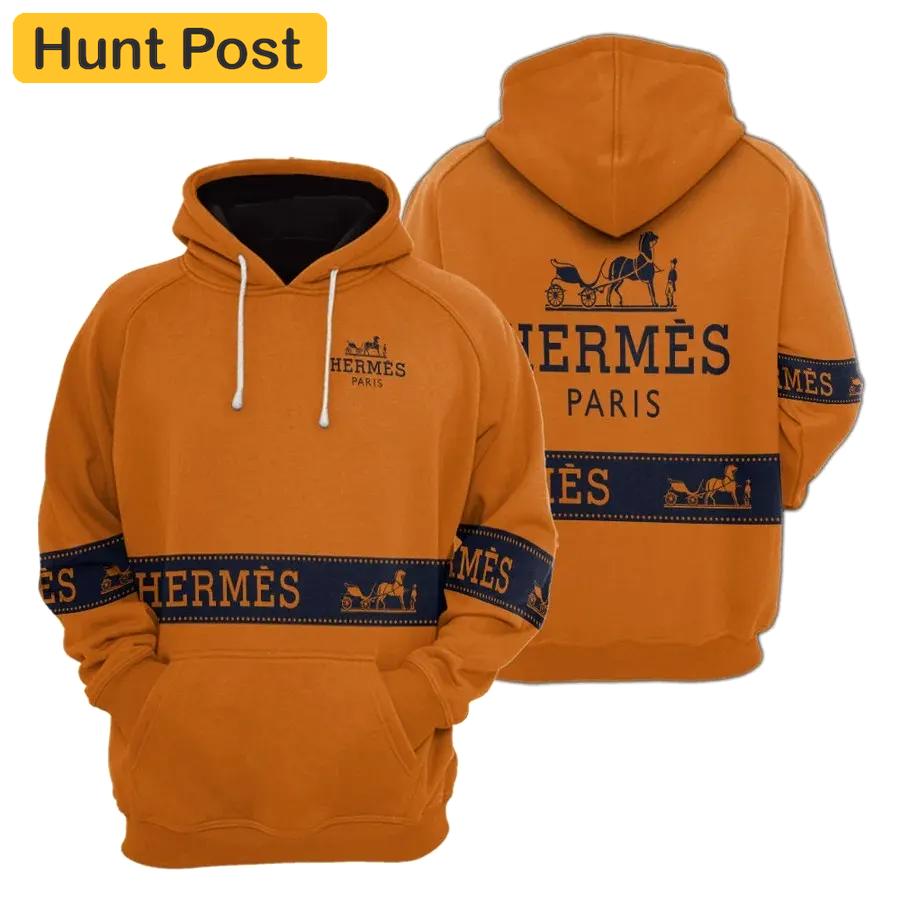 Hermes paris luxury unisex hoodie luxury brand outfit for men women Hoodie 3D