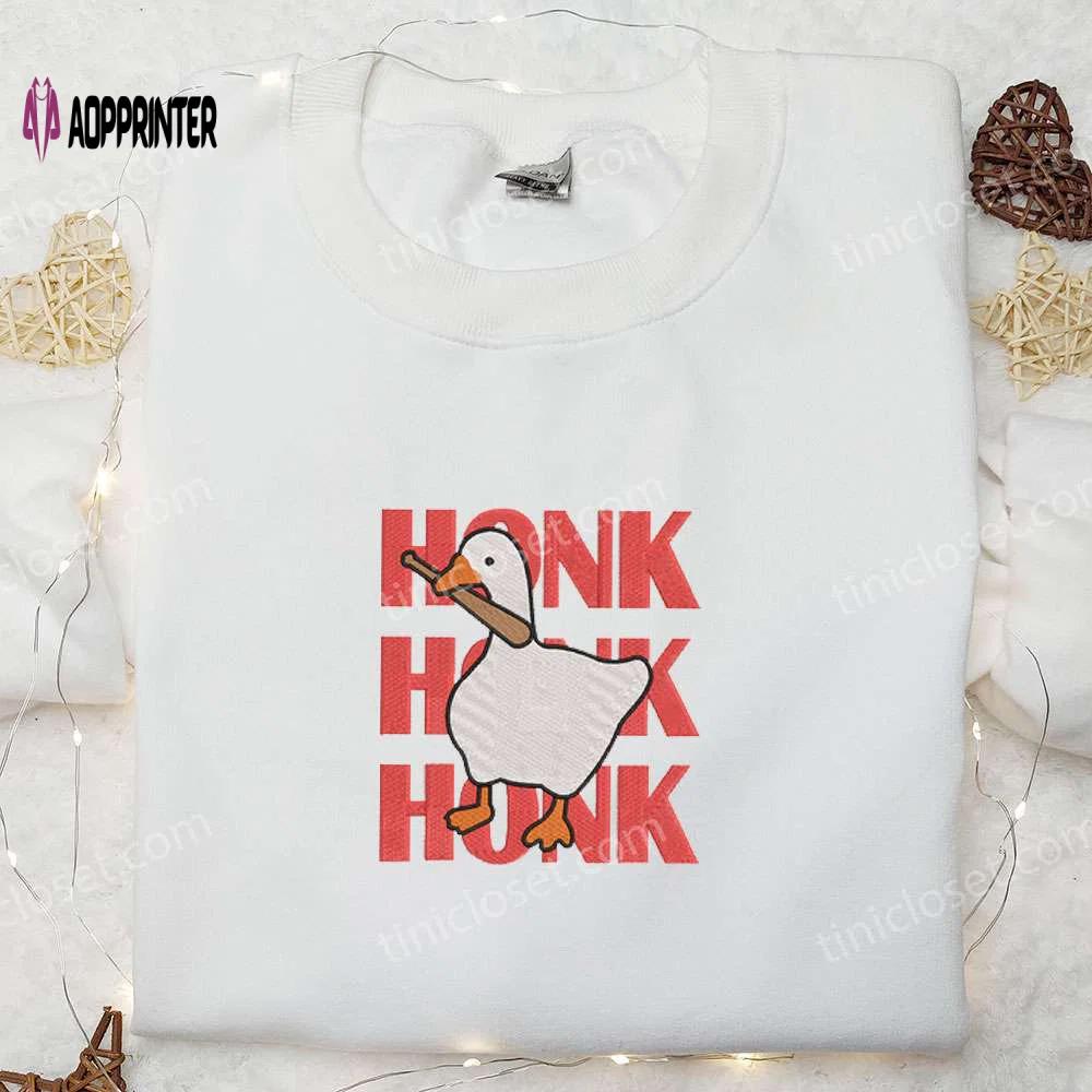 Honk honk honk silly goose embroidered shirt – funny animal design Embroidered Shirt