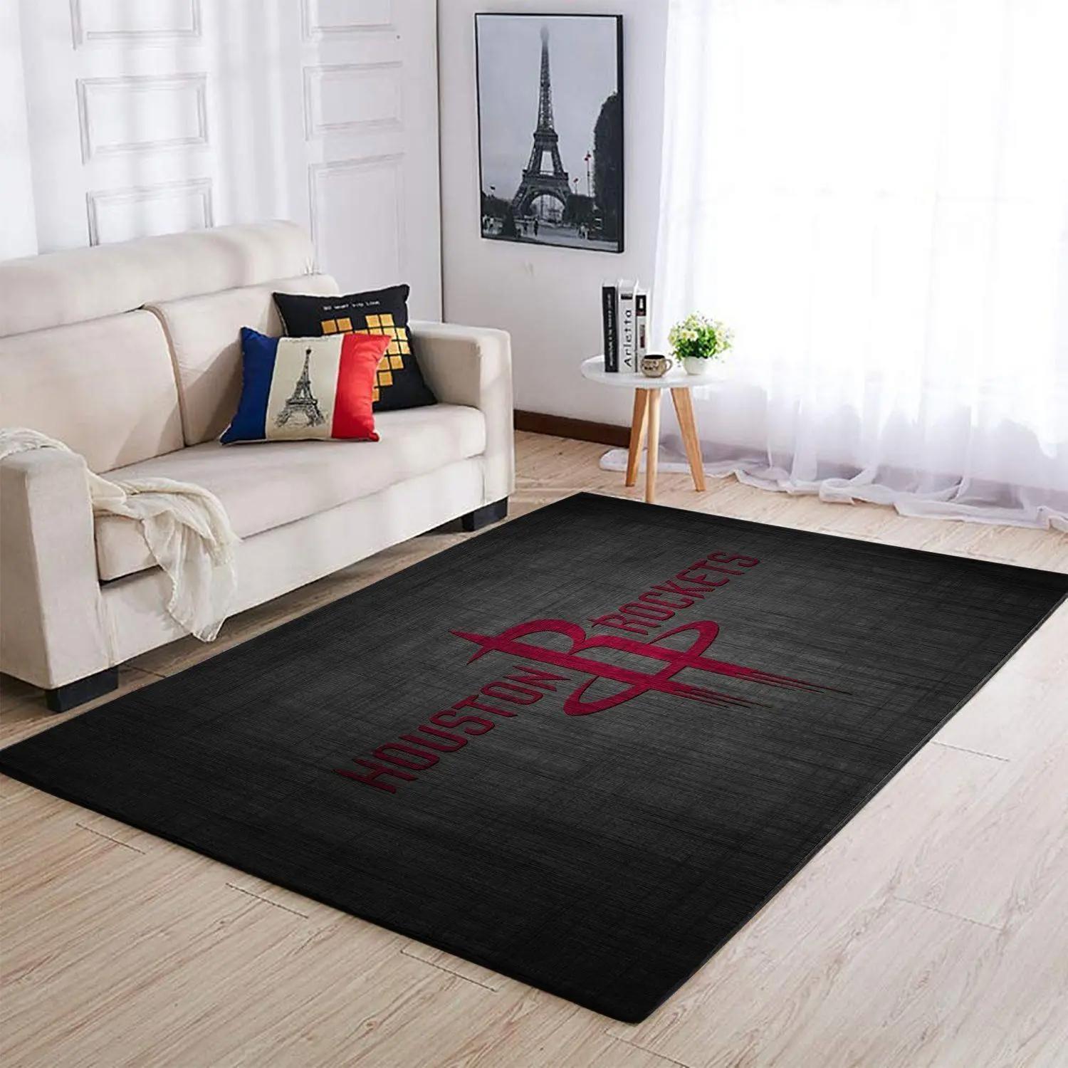 Houston rockets area rug nba carpet living room rugs rug regtangle carpet v3336 Rectangle Rug