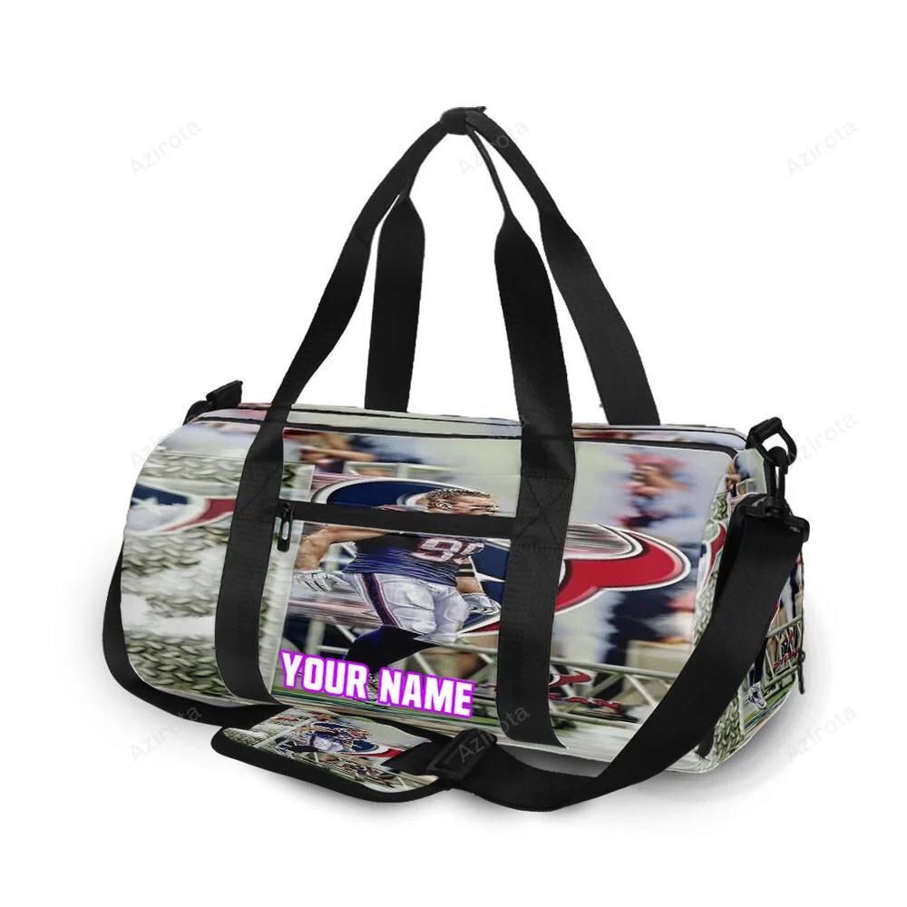 Houston texans j.j watt2 personalized name travel bag gym bag 851 Travel Bag