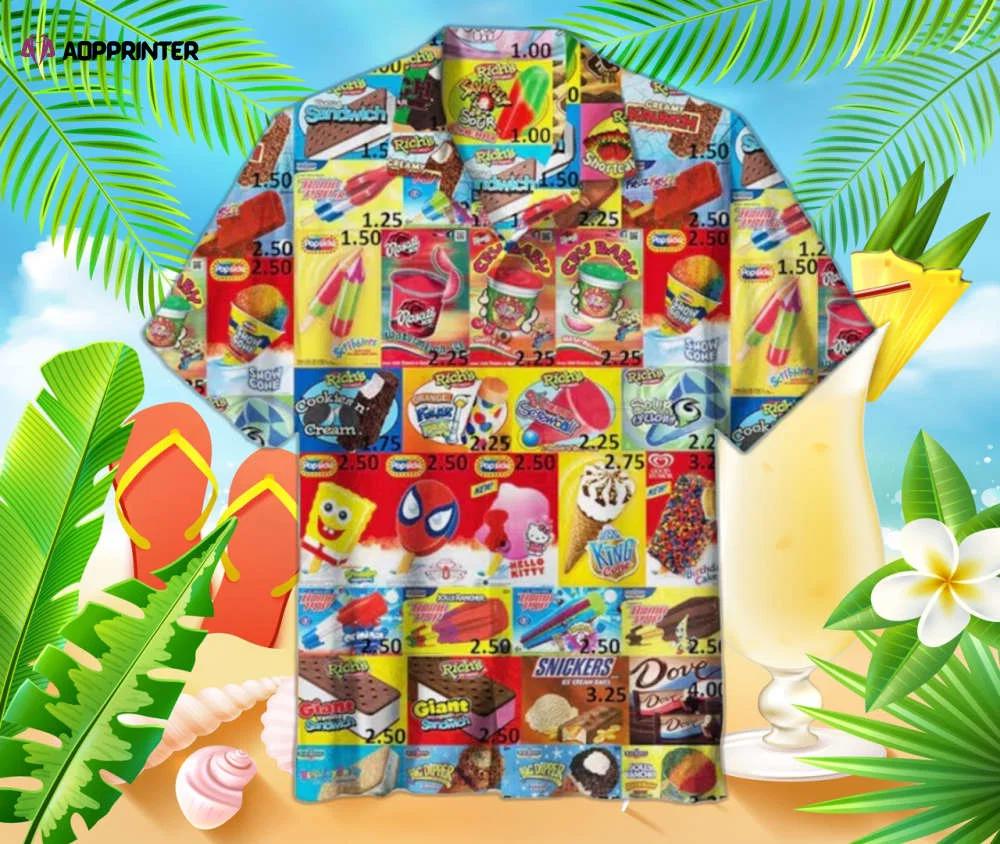 Ice cream 5 hawaiian shirt, men’s 3d hawaiian shirt for the summer beach vibes Hawaii Shirt