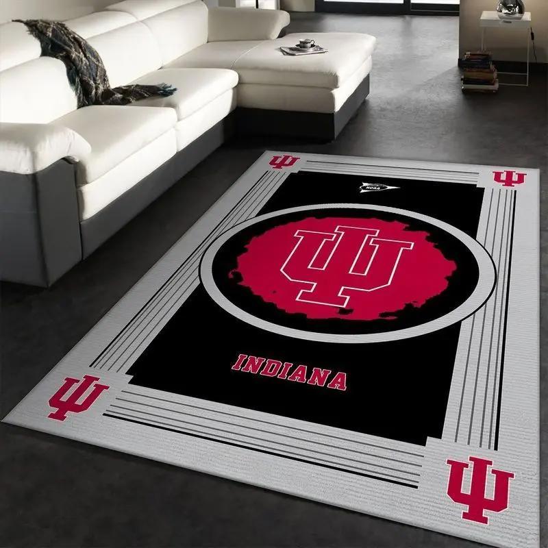Indiana hoosiers ncaa team logo nice gift home decor rectangle area rug 2 Rectangle Rug