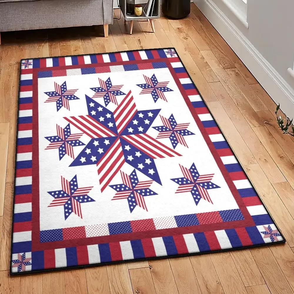 Indoor outdoor carpet, patriotic rug Rectangle Rug