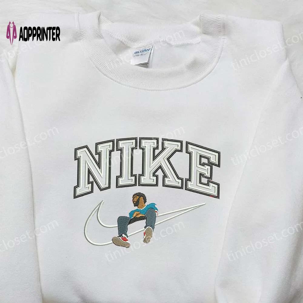 J cole x nike embroidered sweatshirt: celebrity inspired shirt Embroidered Shirt