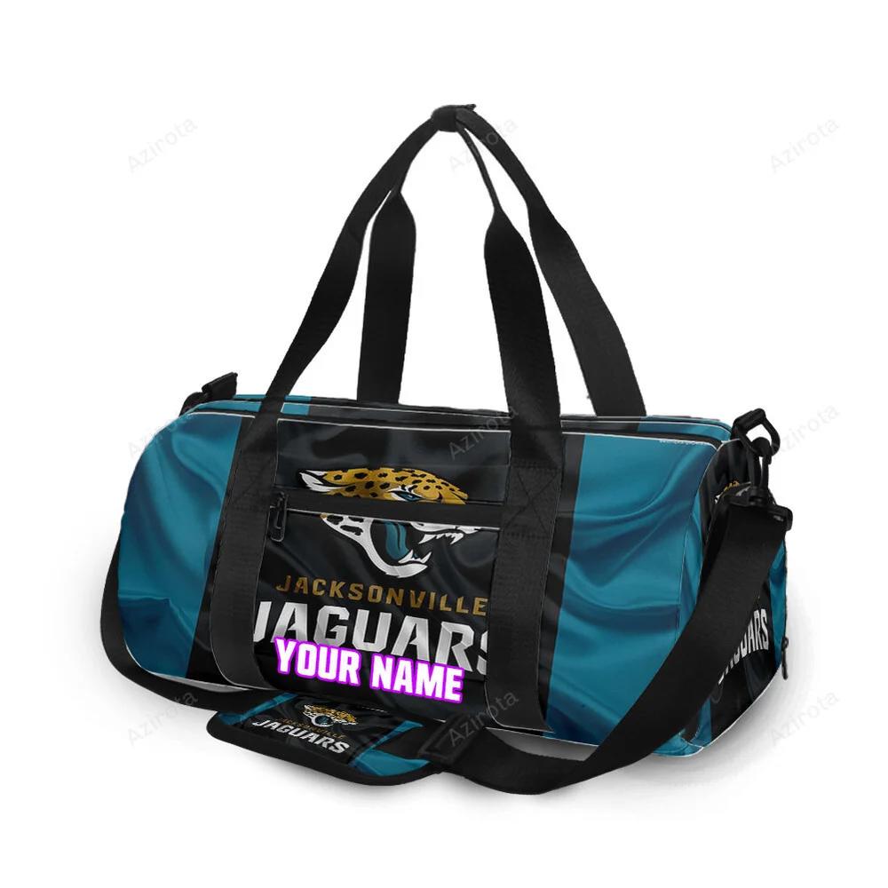 Jacksonville jaguars emblem silk texture personalized name travel bag gym bag 1375 Travel Bag