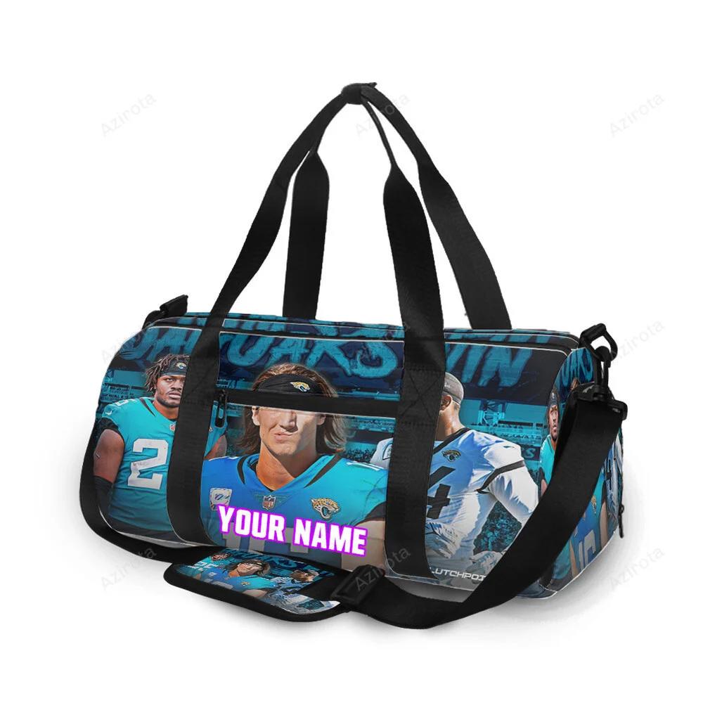 Jacksonville jaguars team v5 personalized name travel bag gym bag 998 Travel Bag