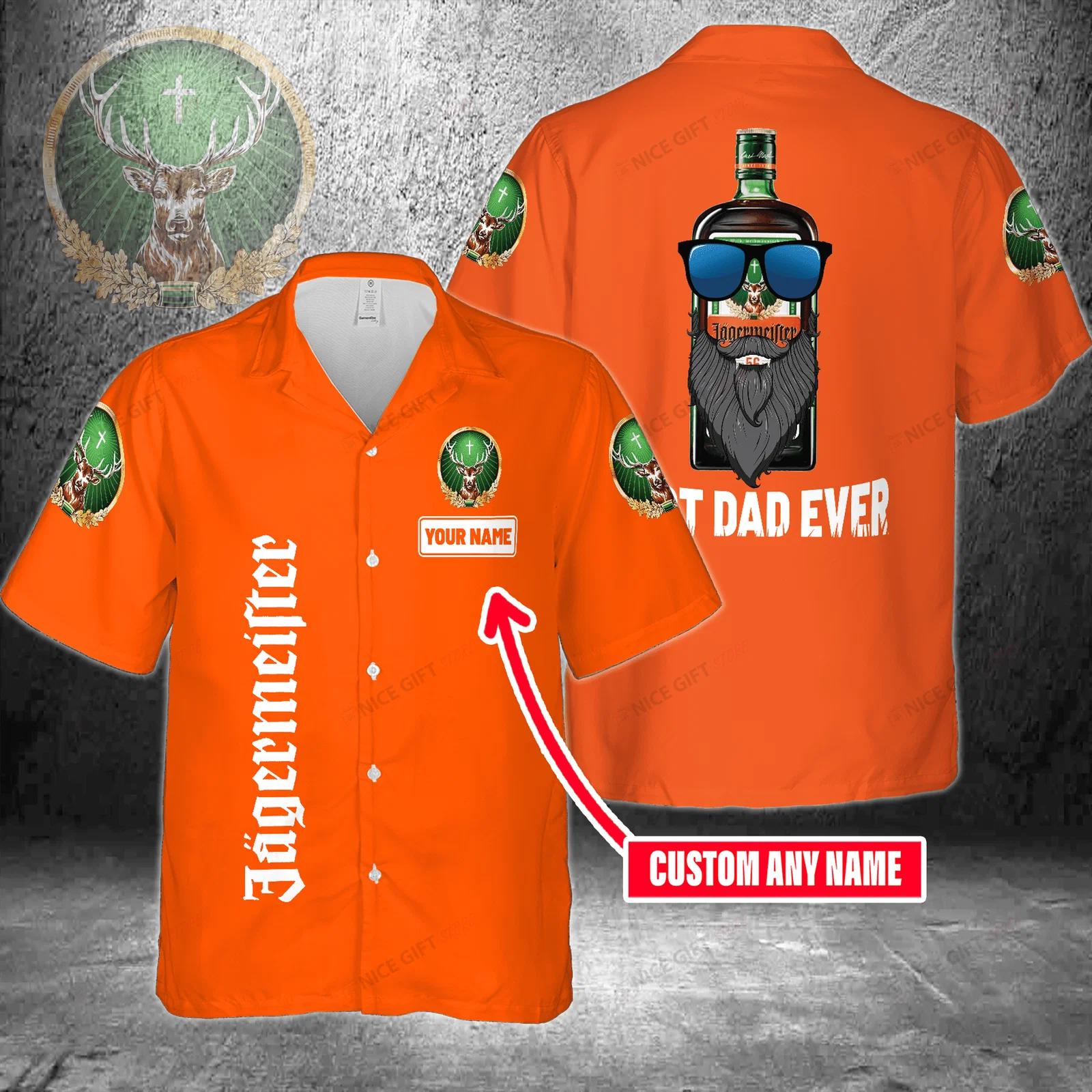 Jagermeister custom name best dad ever hawaiian shirt for men and women Hawaii Shirt