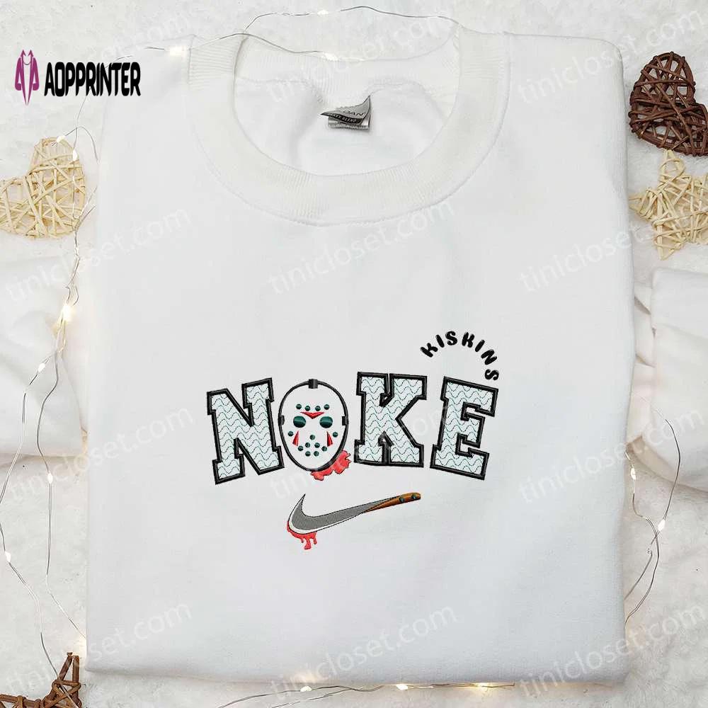 Jason voorhees x nike embroidered hoodie & shirt: best halloween gift ideas Embroidered Shirt