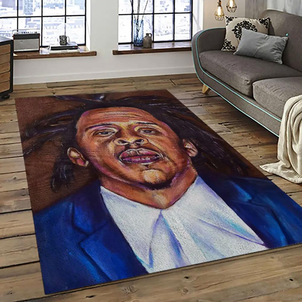 Jay-z rapper hiphop music retangle carpet area rug home decor best gift for fan and friends jz17 Rectangle Rug