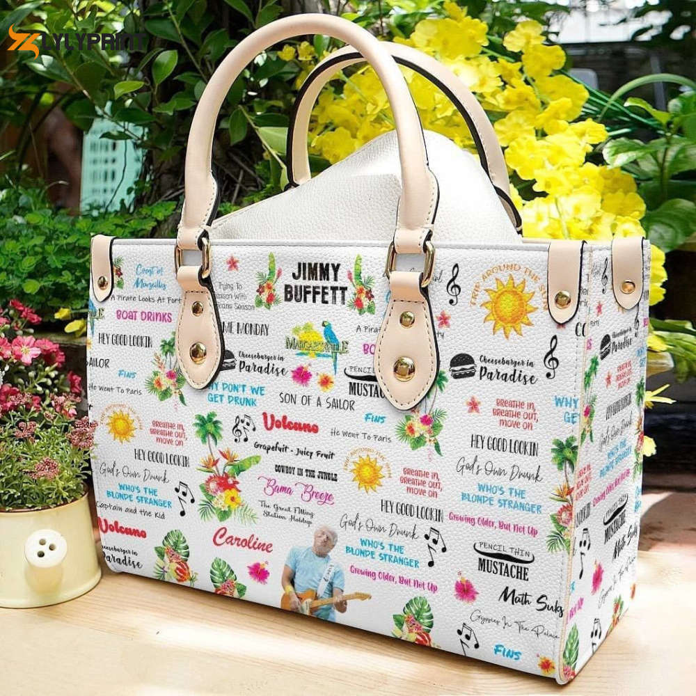 Jimmy buffett leather handbag  gift for women 2970 Women Leather Hand Bag