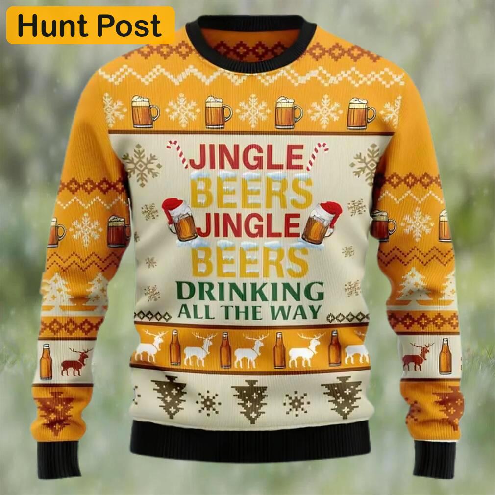 Jingle beers drinking all the way ugly christmas sweater, faux wool sweater, international beer day, gifts for beer lovers, best christmas gifts for 2022 ? prinvity Christmas Ugly Sweater
