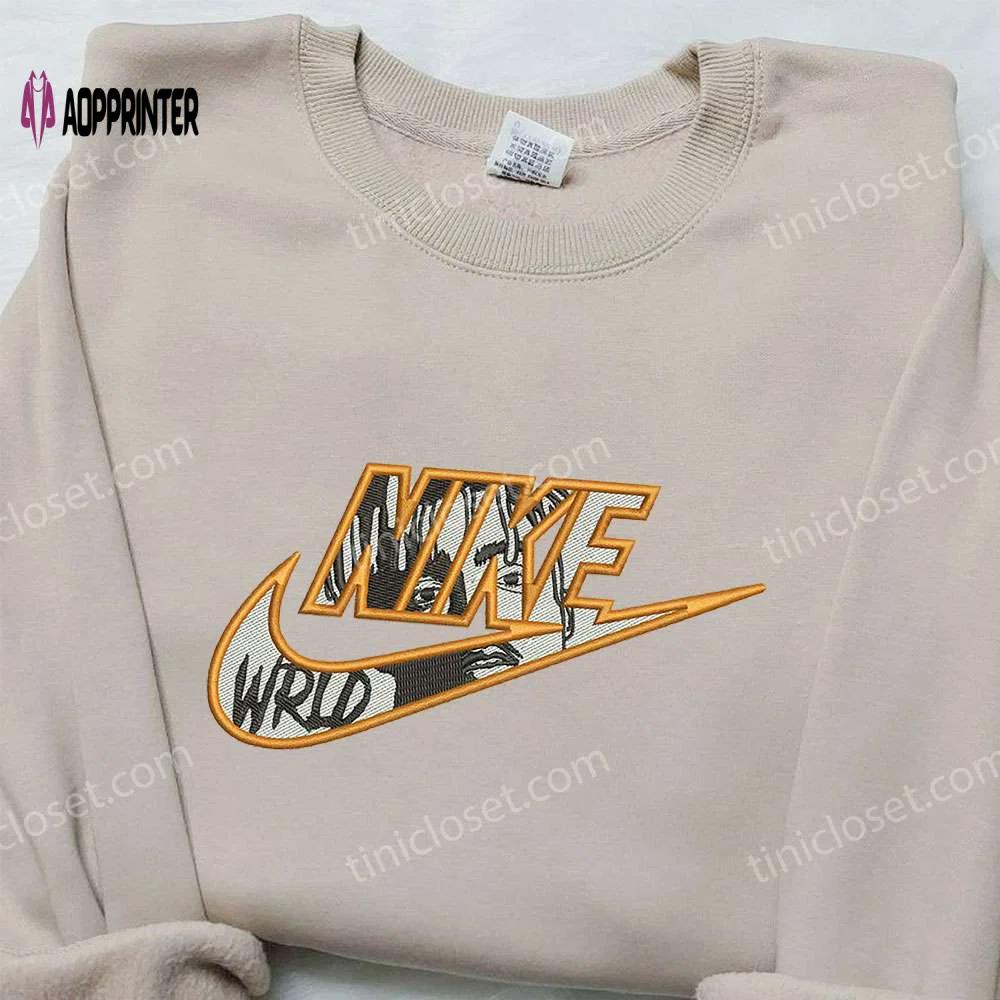 Juice wrld x nike embroidered hoodie & shirt: celebrity inspired apparel Embroidered Shirt