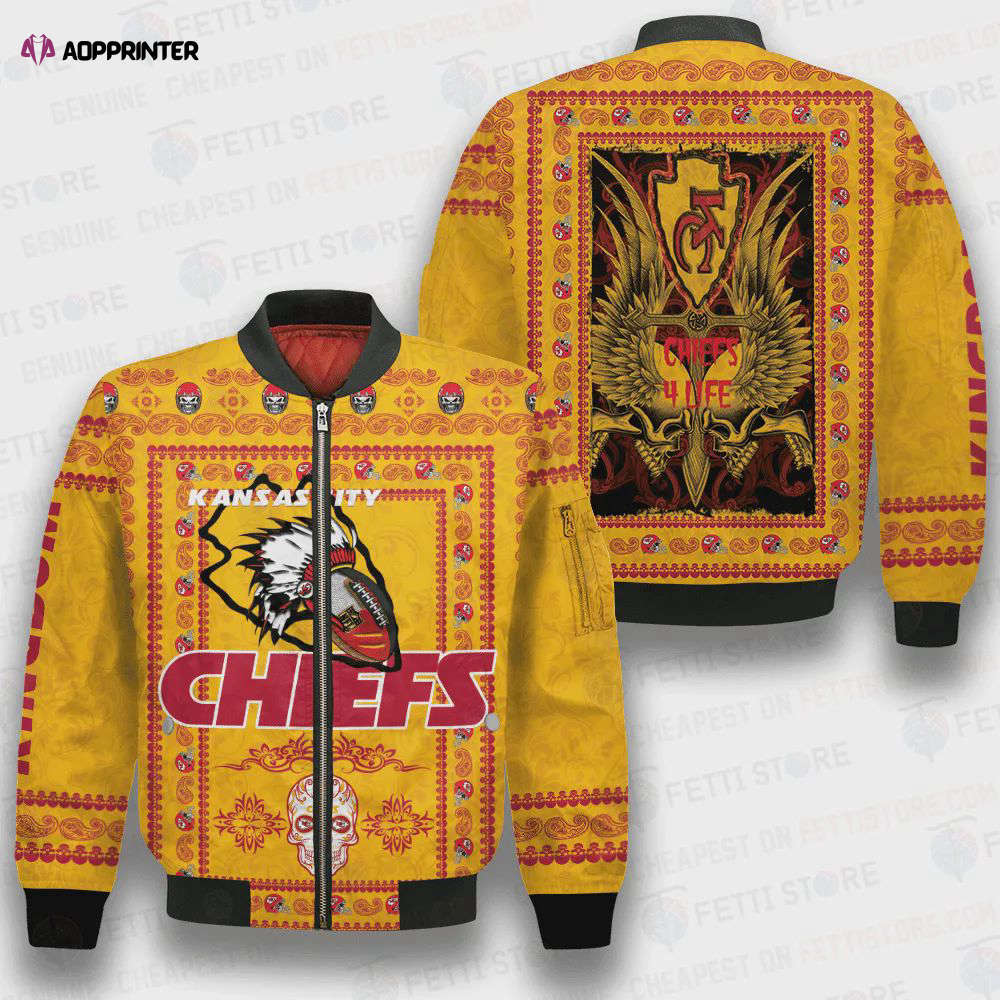 Kansas city chiefs classic pattern nfl 3d bomber jacket Bomber Jacket