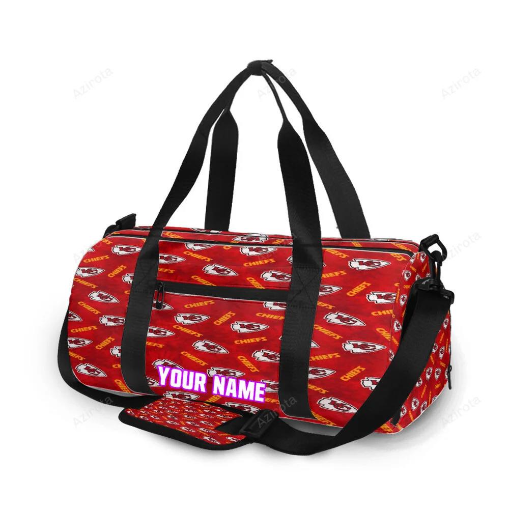 Kansas city chiefs emblem v11 personalized name travel bag gym bag 1495 Travel Bag